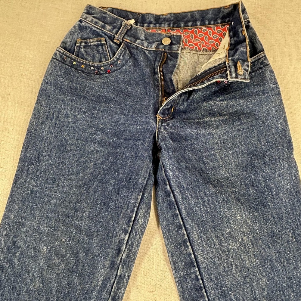 Vintage Jean Jer Jeans Womens 7 High Rise Embellished Pockets 90s Denim Hong Kon